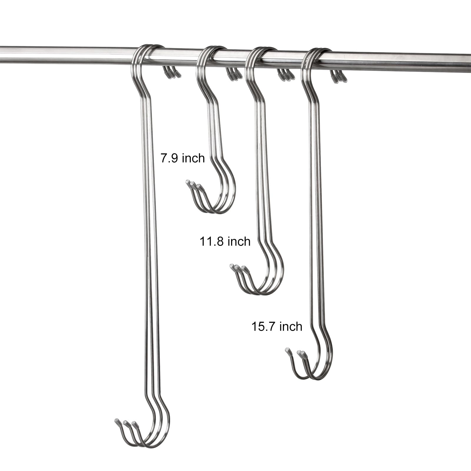Extra Large Stainless Steel S Hooks - 12 Pack -5 Extra Large Stainless Steel S Hooks - 12 Pack -5