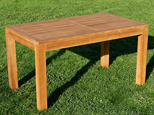 ASS Wuchtiger echt Teak Bigfuss Design Gartentisch 140x80 Holztisch Teaktisch Garten Tisch Holz JAV-BIGFUSS mit 8x8cm… – Bild 3