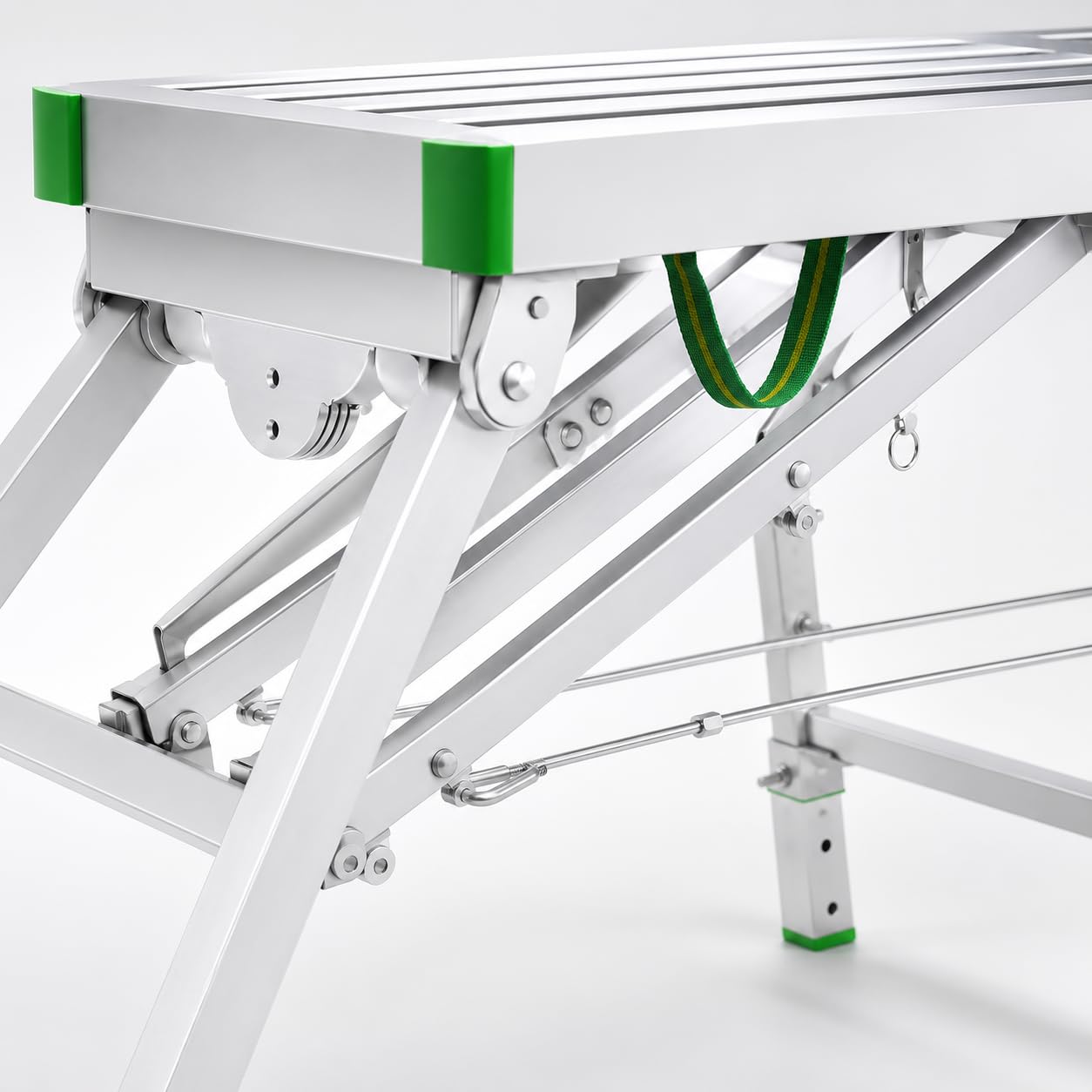 Plataforma de trabajo plegable resistente, capacidad de 400 kg, taburete de escalera ajustable de 2 pies y banco de trabajo portátil