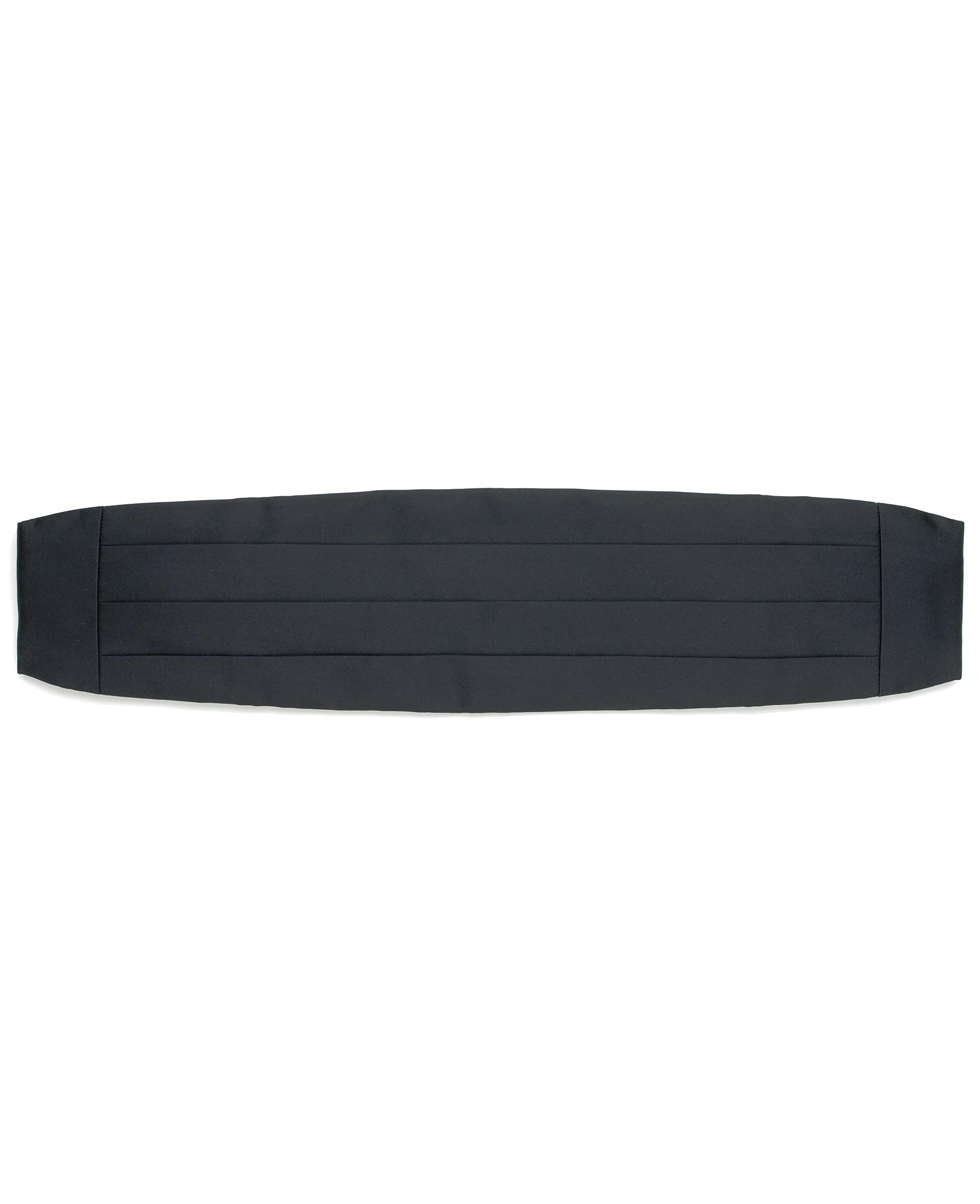 The Savile Row Company London Cummerbund in seta nera regolabile da uomo, Nero , Taglia unica