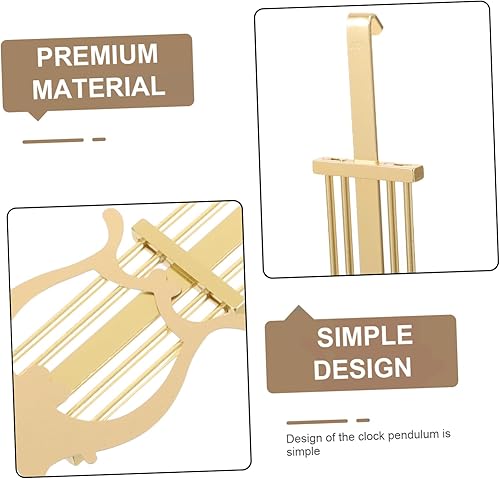 Miniatura 6 de COHEALI Pieza de repuesto de reloj de metal con péndulo dorado para reparación de reloj de pared de cuarzo DIY y accesorios de pared Movimiento de