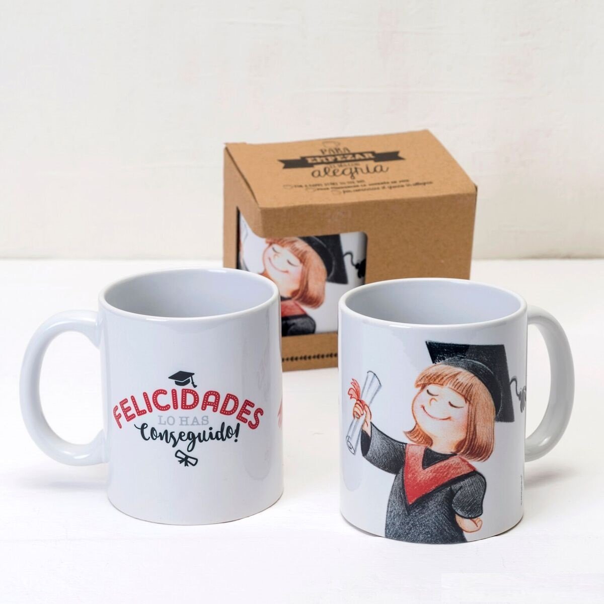 Mopec Girl's Graduation Mug, Ceramic, White, 0 x 8 x 9.5 cm