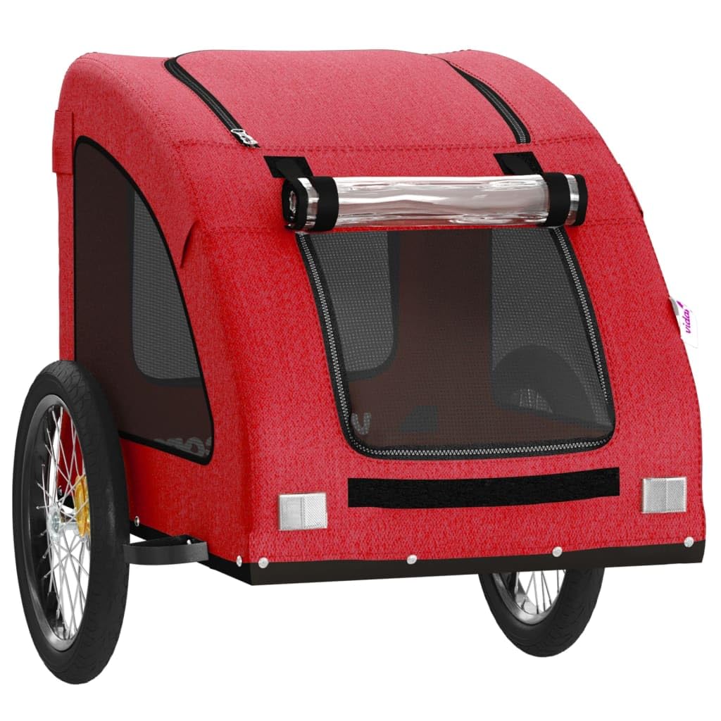 Homgoday Przyczepa rowerowa dla zwierząt Czerwony Oxford i żelazo, wyposażenie wózka dla psa, wózek rowerowy wózek rowerowy, wózek dla psa, transporter rowerowy model 93964