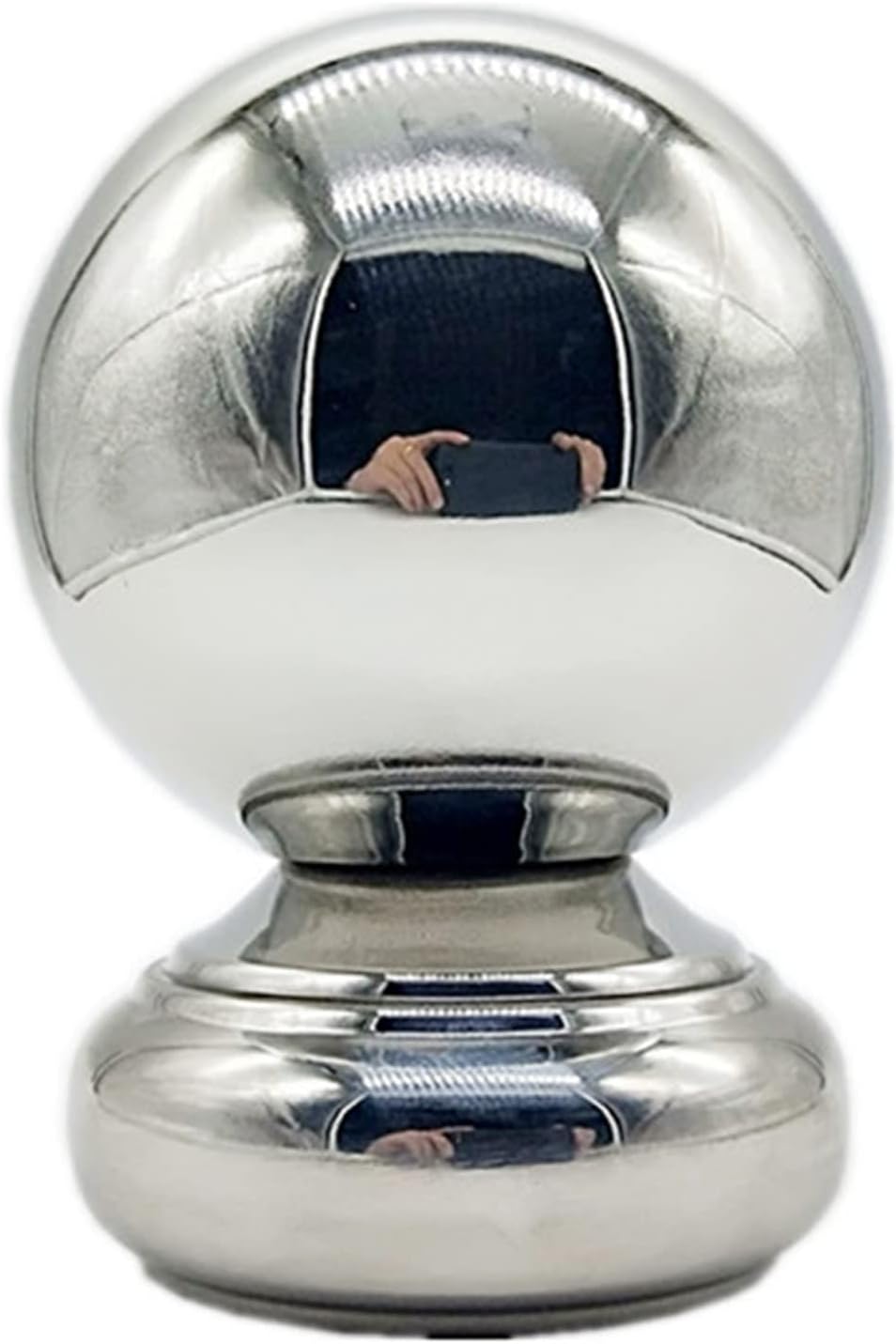 Gazing Ball with Stand 304 Stainless Steel Reflective Smooth Mirror Spheres for Home Garden Outdoor Festive Holiday Lawn Yard Decor(63mm)