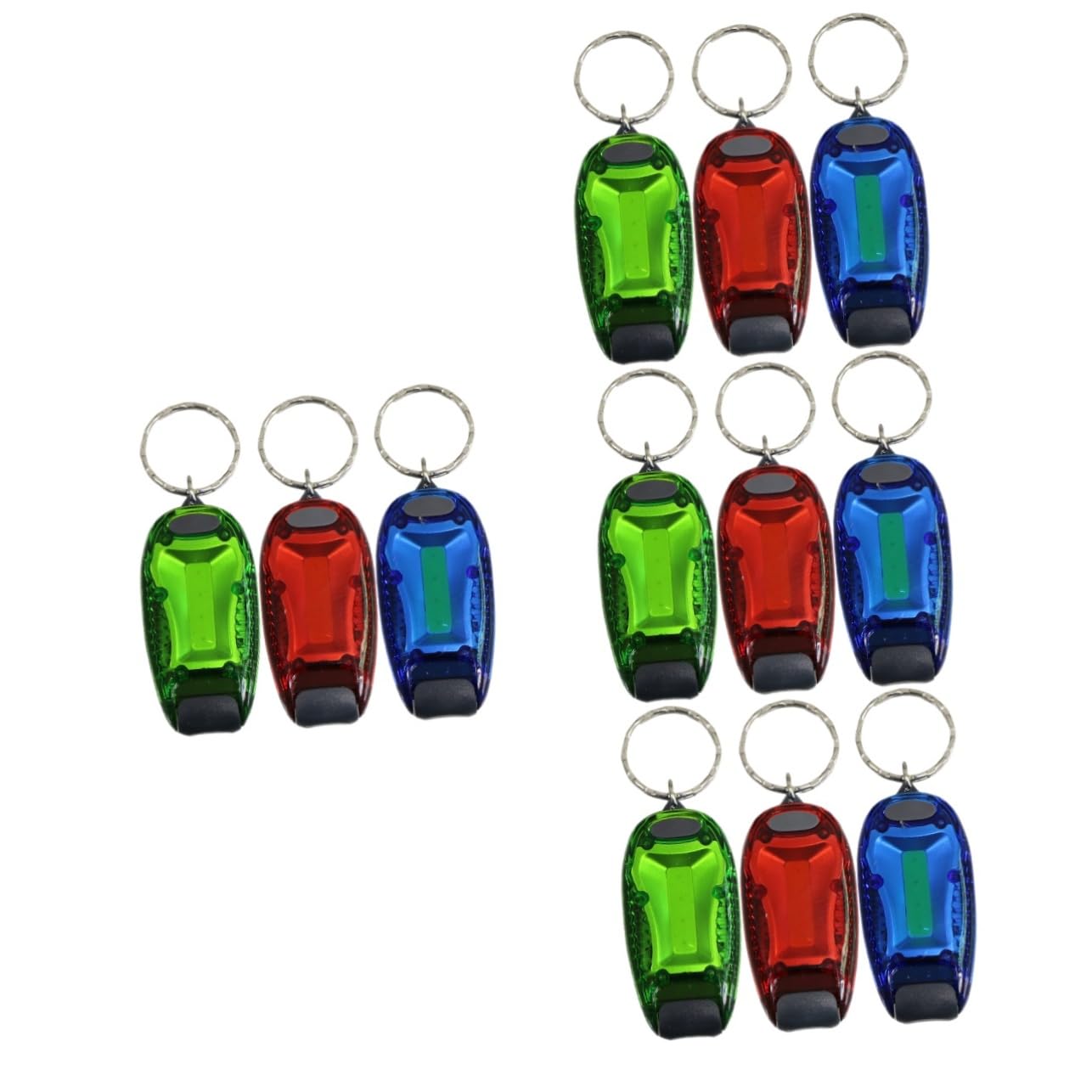 POPETPOP 12 Pcs À Lumière Running LED Light Vélo Sécurité Lumière Multifonctionnelle Sécurité Lumière Pêche Porte-Clés Nuit Sécurité Lumière Marche Sécurité Lumière LED Lumière
