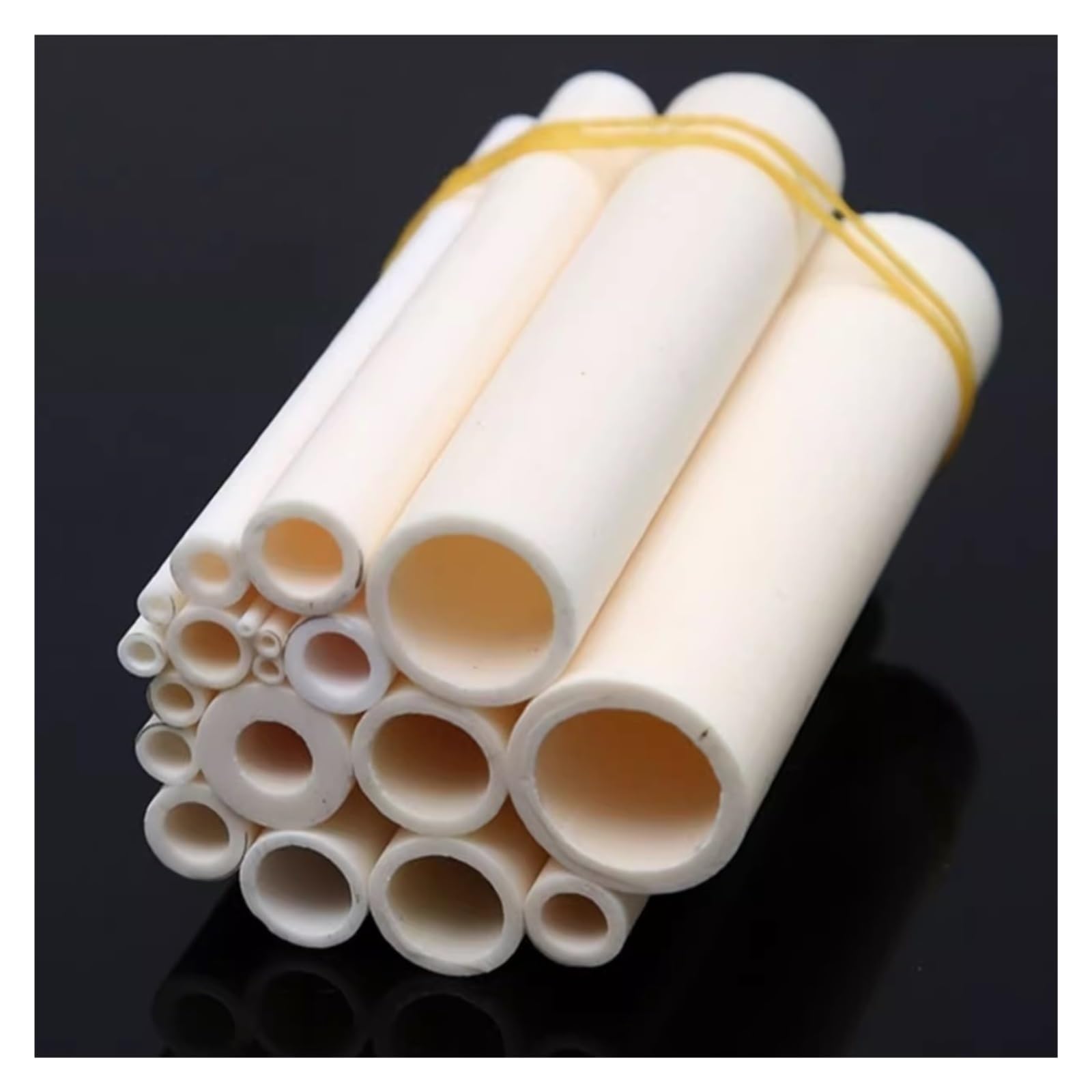 4 Stück 99 % Aluminiumoxid-Keramik-Hohlrohr, 3 x 5 mm Korundrohr durch 5 mm-50 mm Länge (M3 x T 5 x 45 mm)