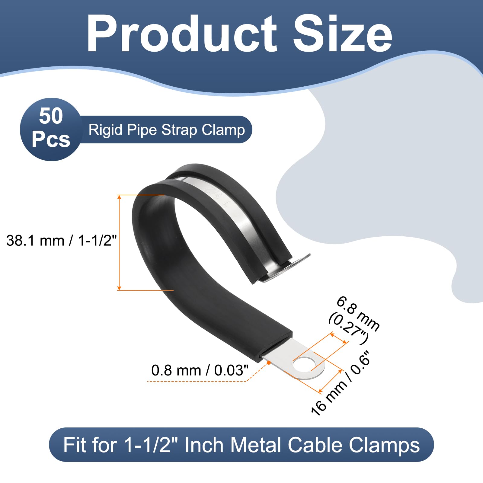PATIKIL 1-1/2 Inch Cable Clamps - Image 2