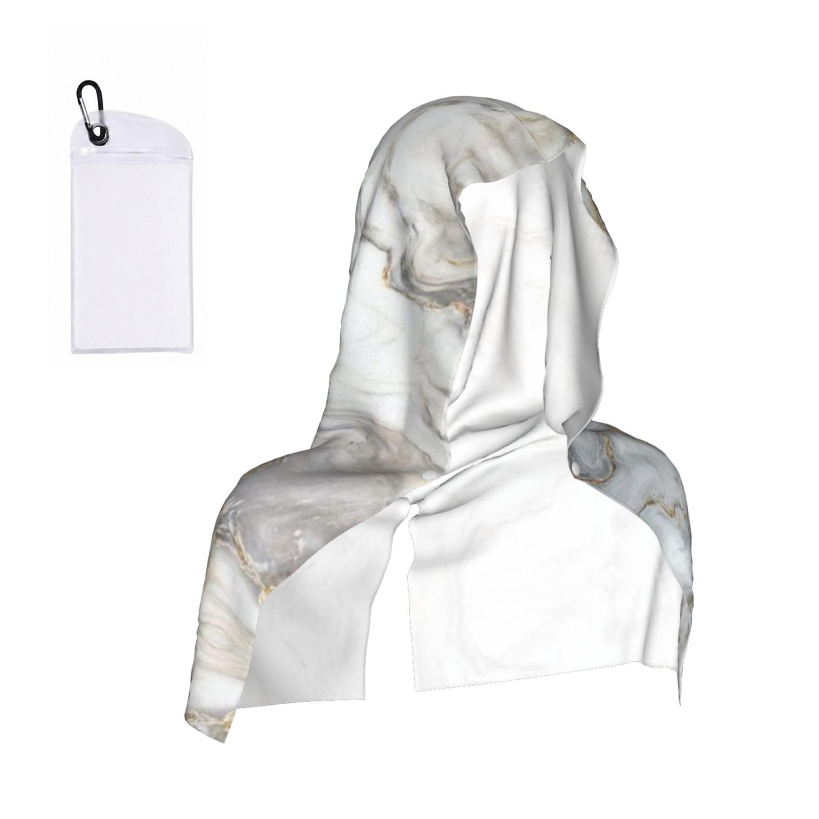 ESNAIUVCD Yellow Marble Print Multifunctional Cooling Hoodie Bandana Portable Sweat Absorbing Design For Beach Workouts Exercise Heat Relief Accessories