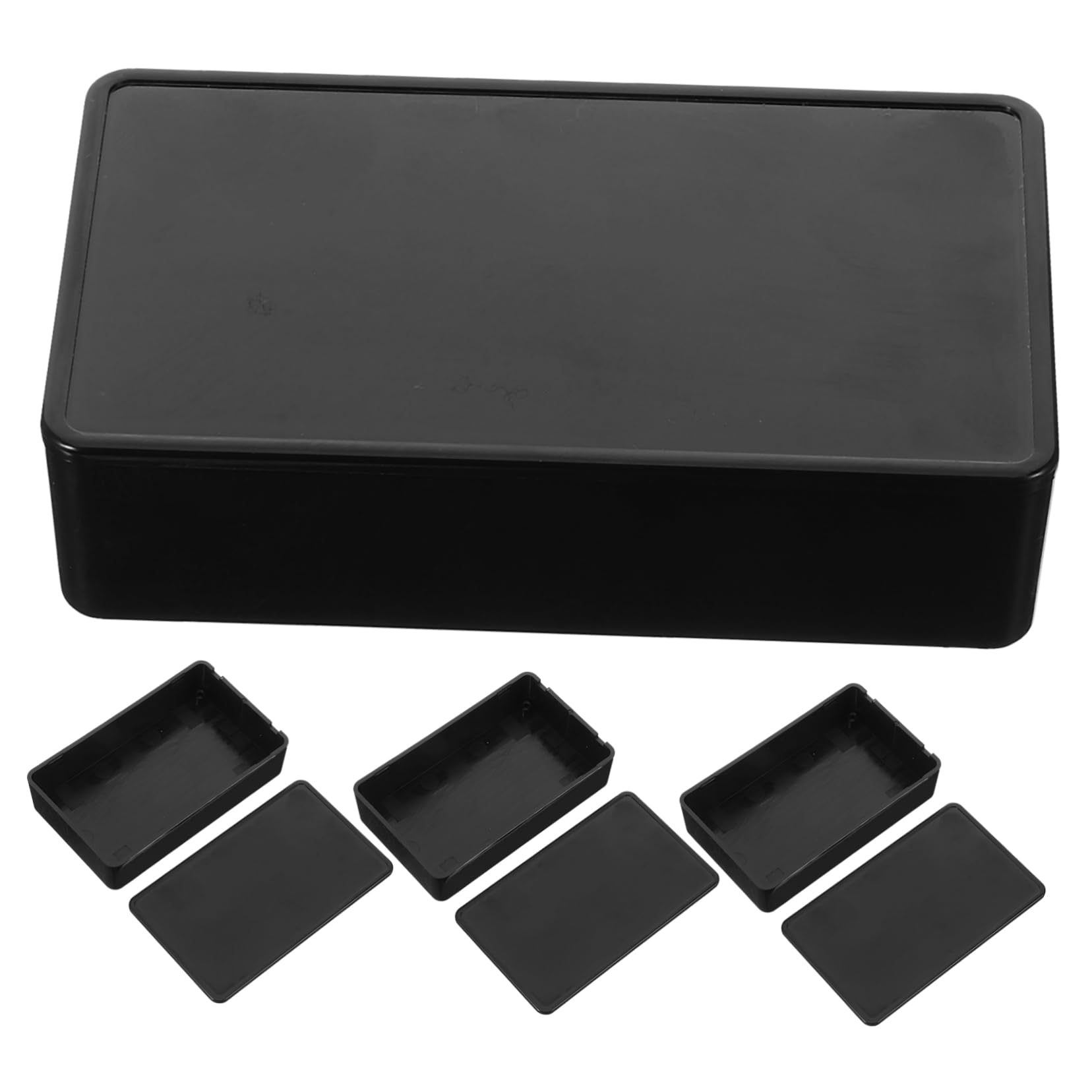 DOITOOL 5 Ensembles Boîtier D'installation D'alimentation Coffre De Rangement Caisse Rangement Boîtes De Jonction Petit Coffret En Plastique Boîtes Pour Projet Black 4 Pièces * 5