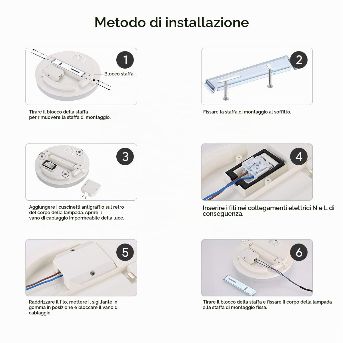 Lepro Plafoniera LED Soffitto 1500lm 15W(=100W), 3000K IP54， 2Pcs | Lampada da Bagno, Angolo di 115°, Lampada da Soffitto Protegge Occhi per Cucina, Camera da letto Sala, Soggiorno, Ufficio