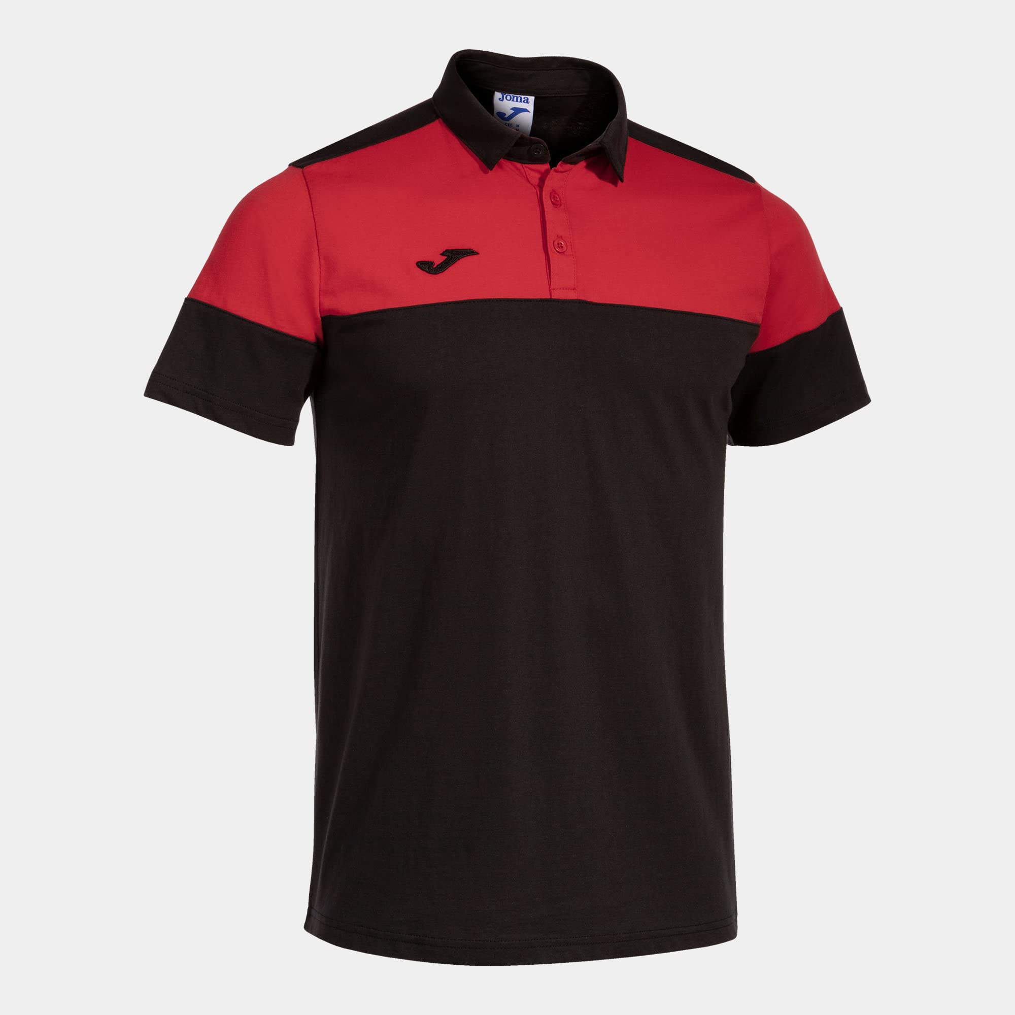 Joma Maglia a Manica Corta Uomo Crew V Nero Rosso