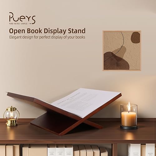 Miniatura 3 de PUERSI Soporte de exhibición abierto, soporte de madera grande para libros, soporte para mesa de café, caballete de madera para revistas, arte,