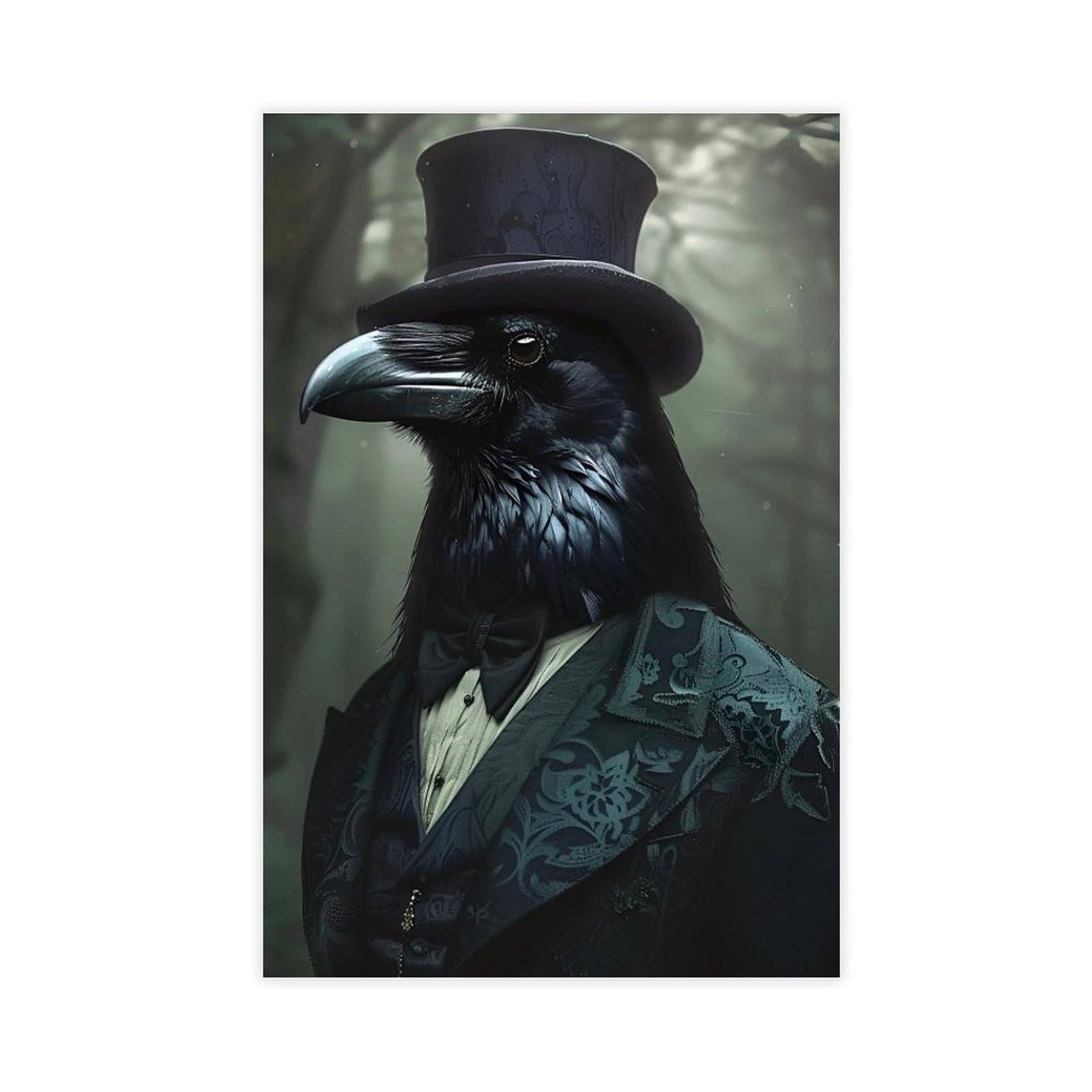 Bareronor Gothic Raven Canvas Poster for Dorm Room Decor Gift