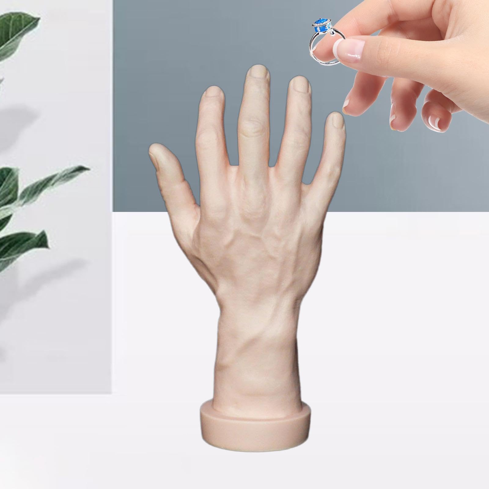 perfk Modello di Mano Maschile, Falsa Mano Umana spettrale realistica, Simulazione, battute Giocattolo, Mano di manichino per la Decorazione del Cosplay di, Destra, Pelle