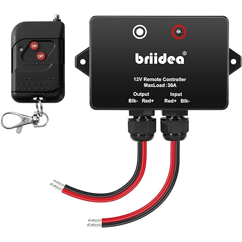 Briidea 12 Volt 30A Wireless Remote Control Switch, 300ft Wireless Remote Control Range, Ideal for Agricultural Sprayers, Spray Pumps, IP67 Waterproof