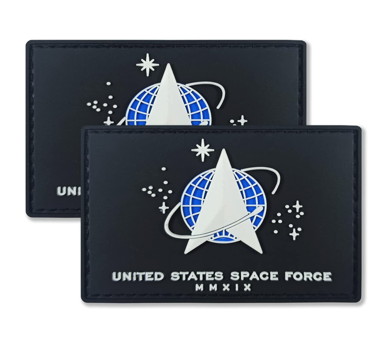 QQSD US Space Force Flag Patch Tactical Military Patch - PVC Hook and Loop Fastener Patch, 2 Pack