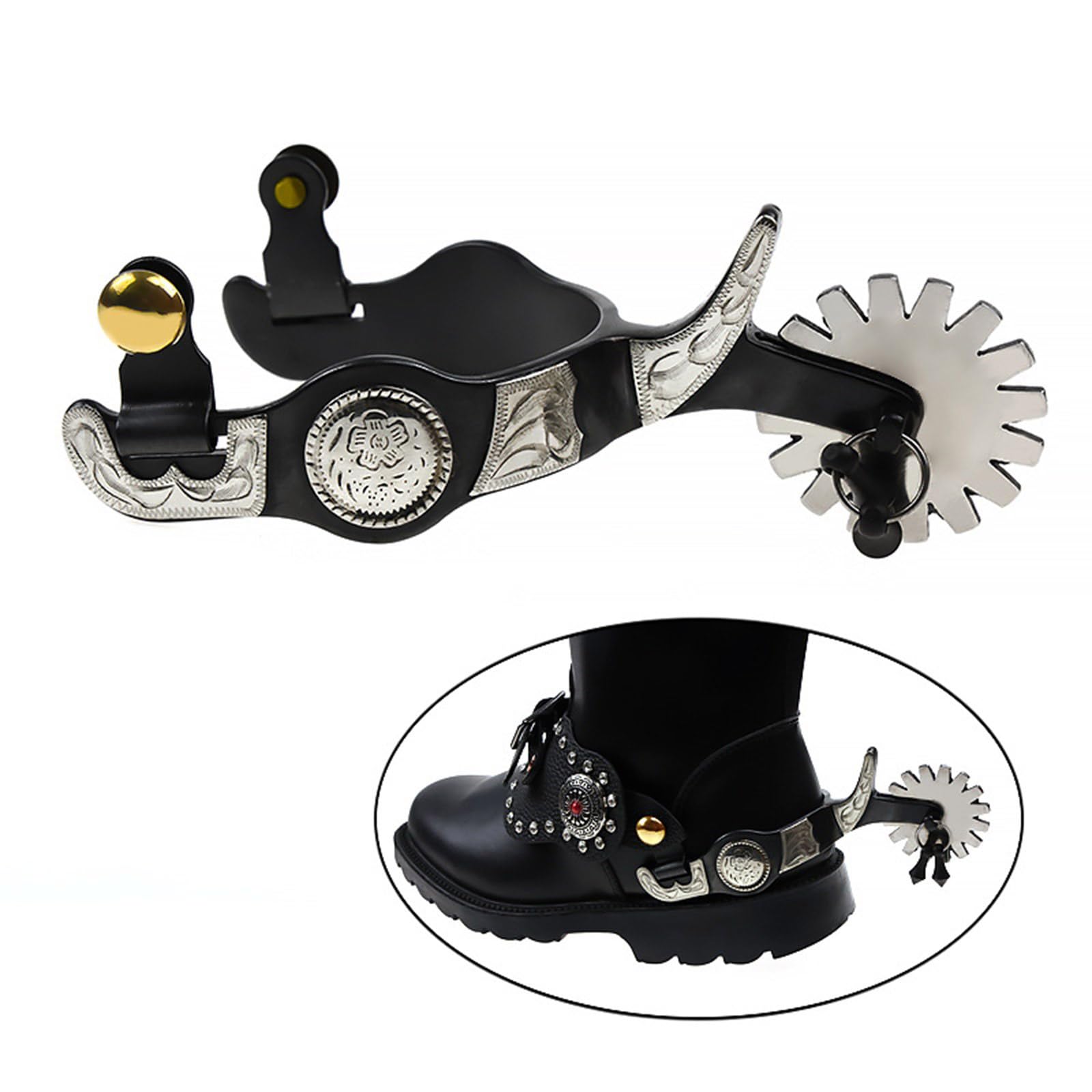 Metallstähle Pferdesporn mit Rudel Westernjunge für Reiter