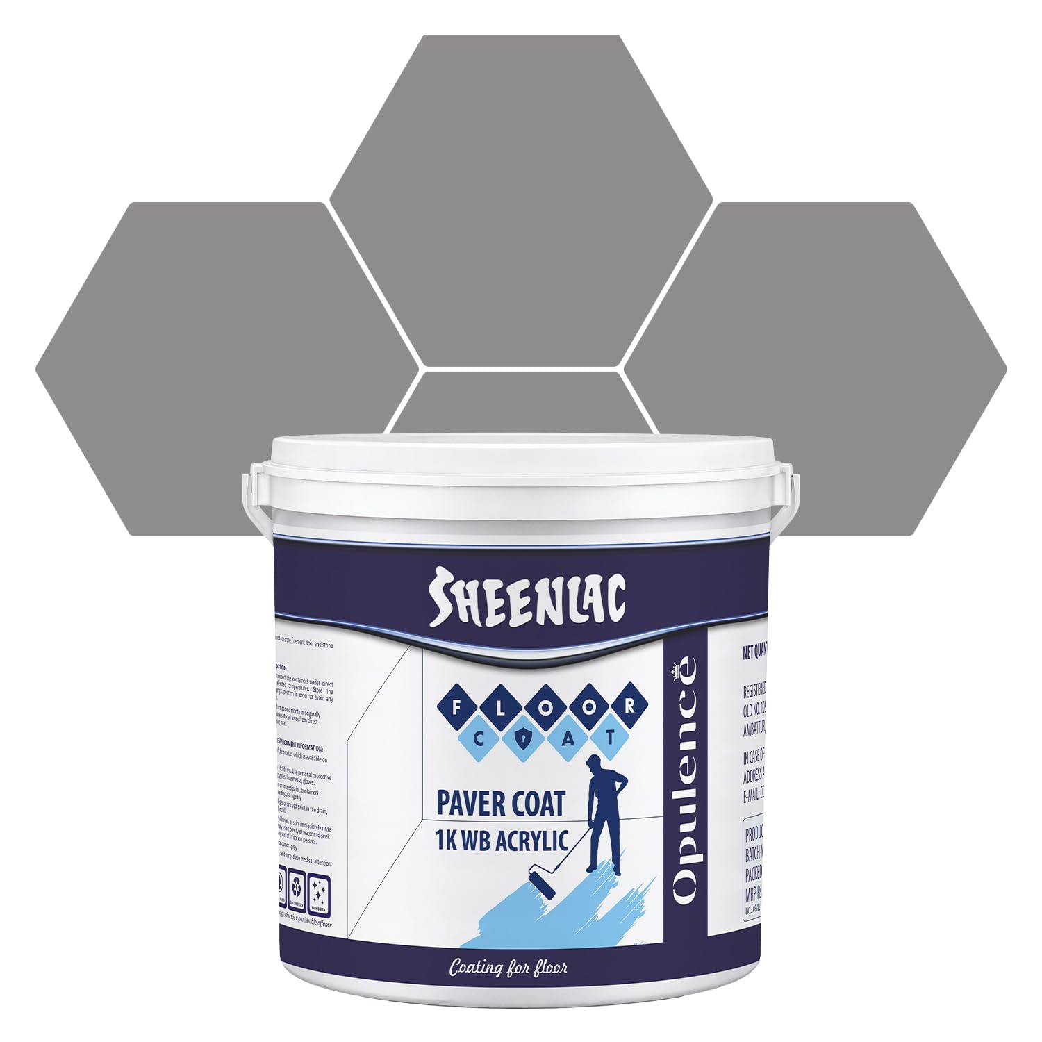 SHEENLAC Paver Coat 4L β Grey | Water-Based Acrylic Floor Paint | Covers 32-40 Sq Metres | Durable, UV Resistant and Weatherproof | Self-Crosslinking Formula.