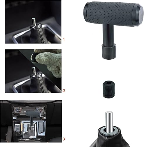 Miniatura 2 de Lunsom Pomo de palanca de cambios, palanca de cambios, cabeza de palanca de cambios, tipo T, perilla de palanca de cambios apta para vehículos de