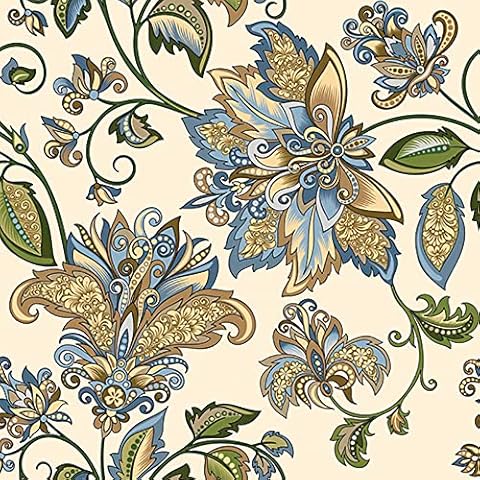 Maki 3-Ply Hindi Tissue Paper Napkins Serviettes for Decoupage Lunch 33 x 33cm - Pack of 20 (Golden Blue Hindi Pattern) Cover