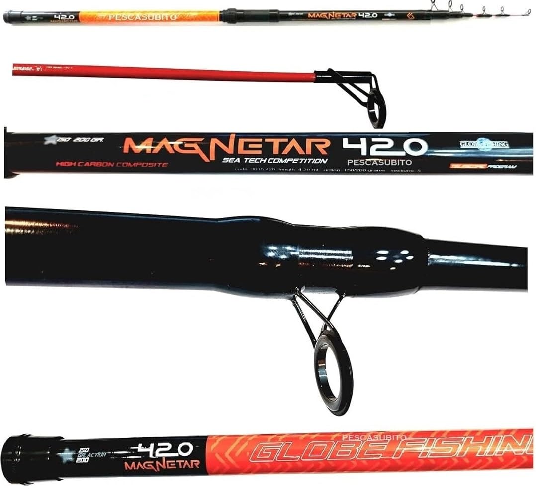 Combo Canna Surf Casting 4.20m 200g + Mulinello Pesca Spiaggia Mare Scogliera