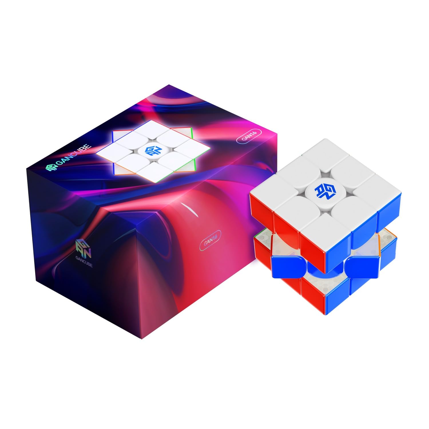 Bukefuno GAN 16 Maglev UV 3 x 3 Magnetic Cube Speed Puzzle without Sticker 56 mm (Glossy UV Coating)