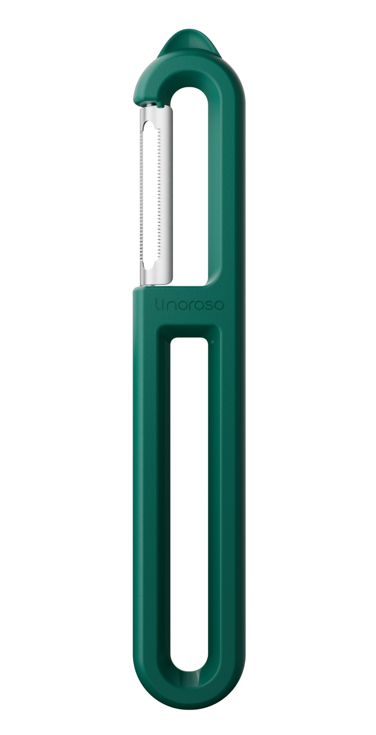 Linoroso Pelapatate Professionale Seghettato di Tipo I con Punta per Pela Patate e Verdura Frutta, Affilato e Liscio, Impugnatura Confortevole - Verde