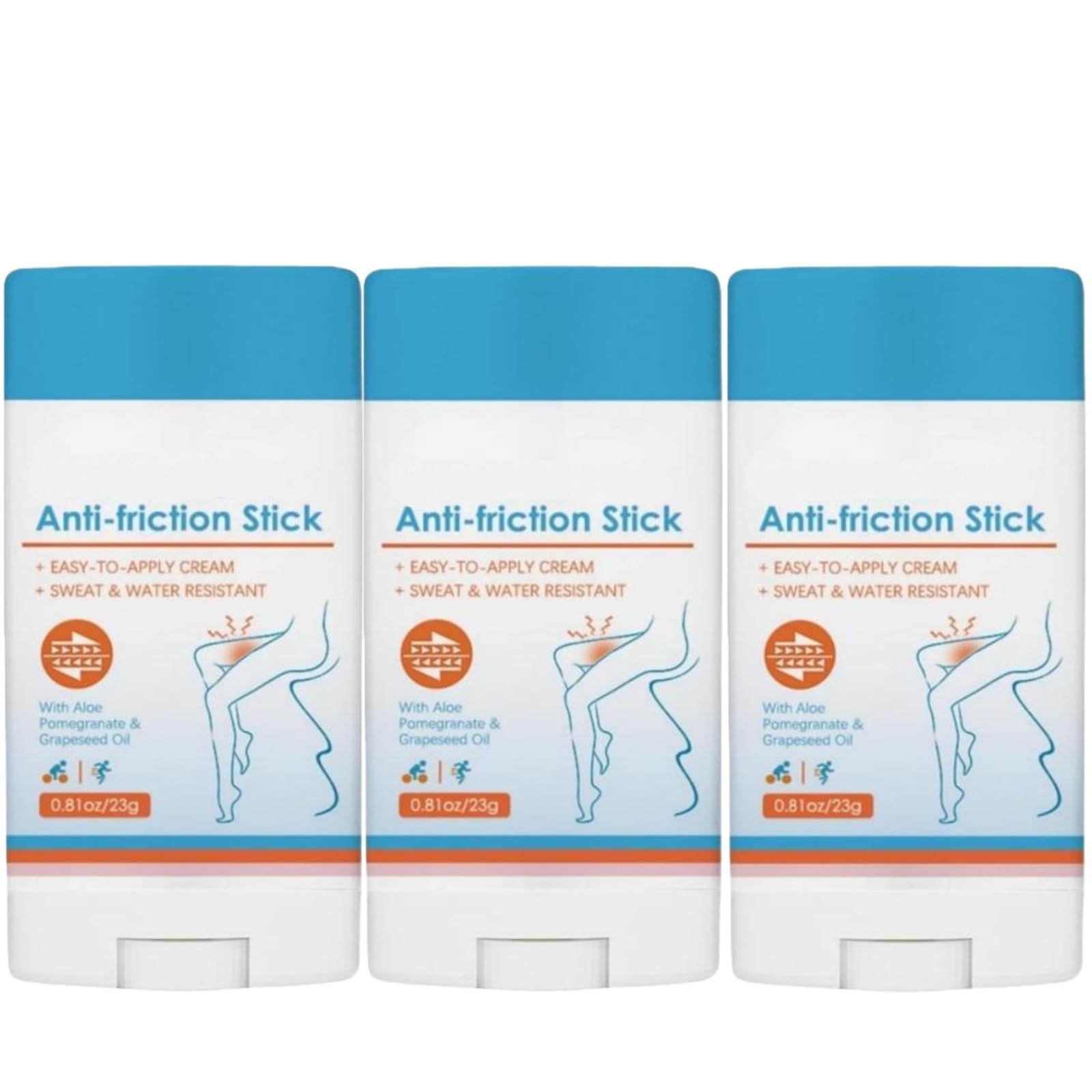 3PCS Anti Chafing Cream, Anti Chafe Stick, Anti Chafe Balm, Anti Friction Stick, Glide Anti Chafing Stick, Thigh Chafing Cream, Anti Chafe Cream for Women, Anti Chafe Gel, Chafing Balm, Chafing Stick