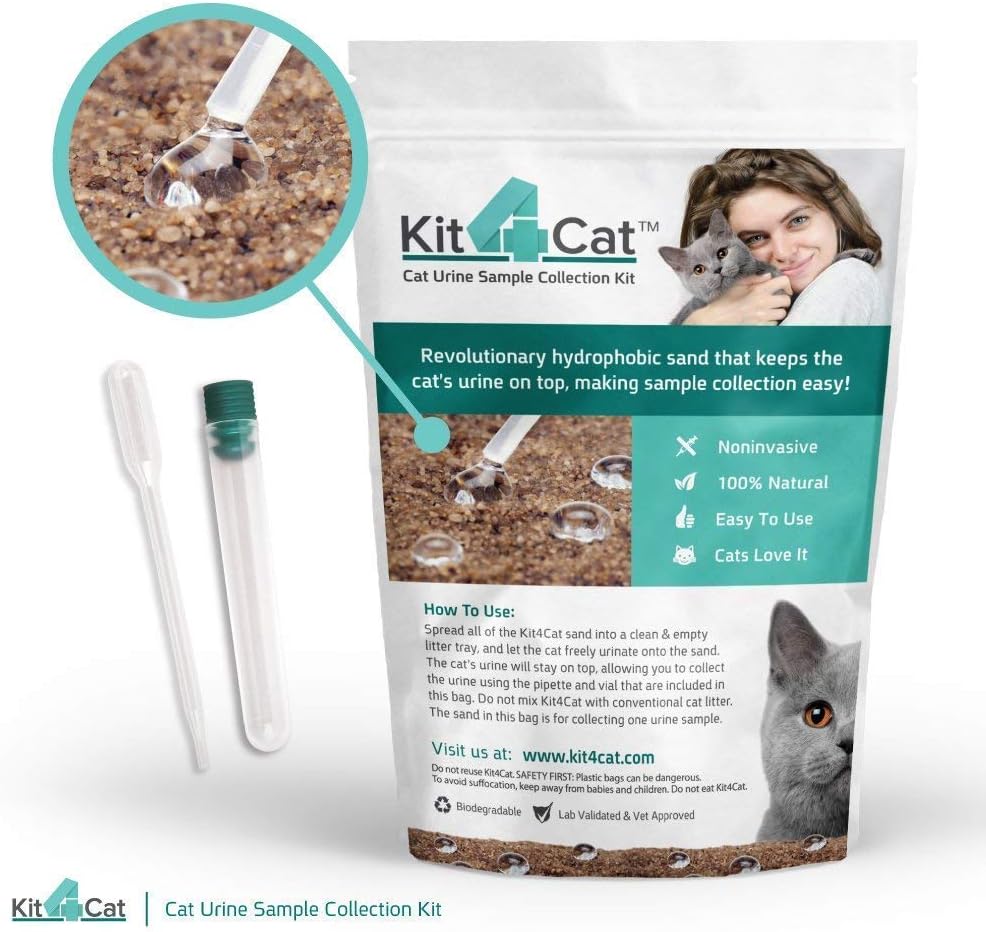 Kit4Cat Kit de arena y prueba UTI Bundle - Kit4Cat arena hidrofóbica con comprobación 3 parámetros tiras de prueba UTI x 50