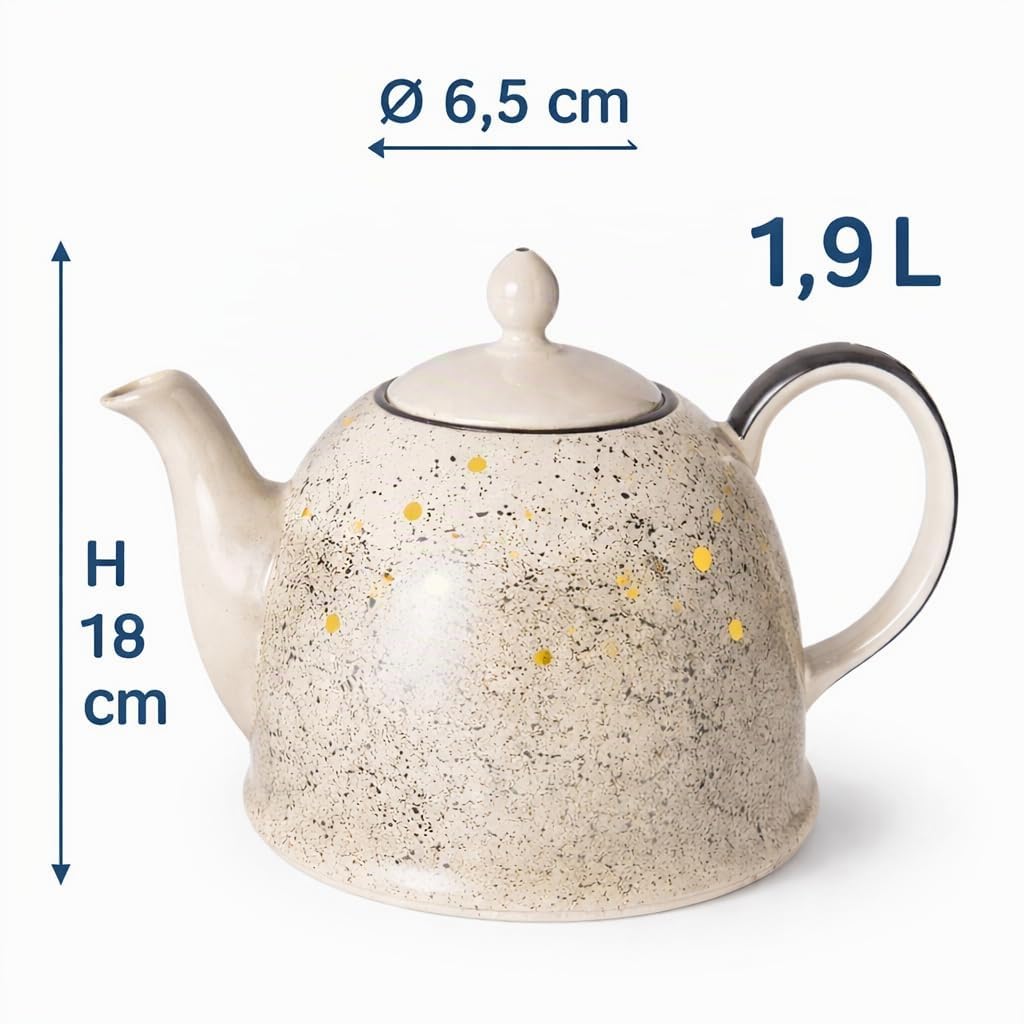 D+B Kanne Sao Keramik mit Goldauflage 1,9 l