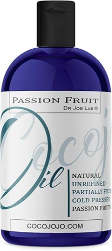 Dr Joe Lab Aceite de maracuya de maracuyá, 4 onzas, 100% puro, natural, prensado en frío, sin refinar, extra virgen, parcialmente filtrado, aceite