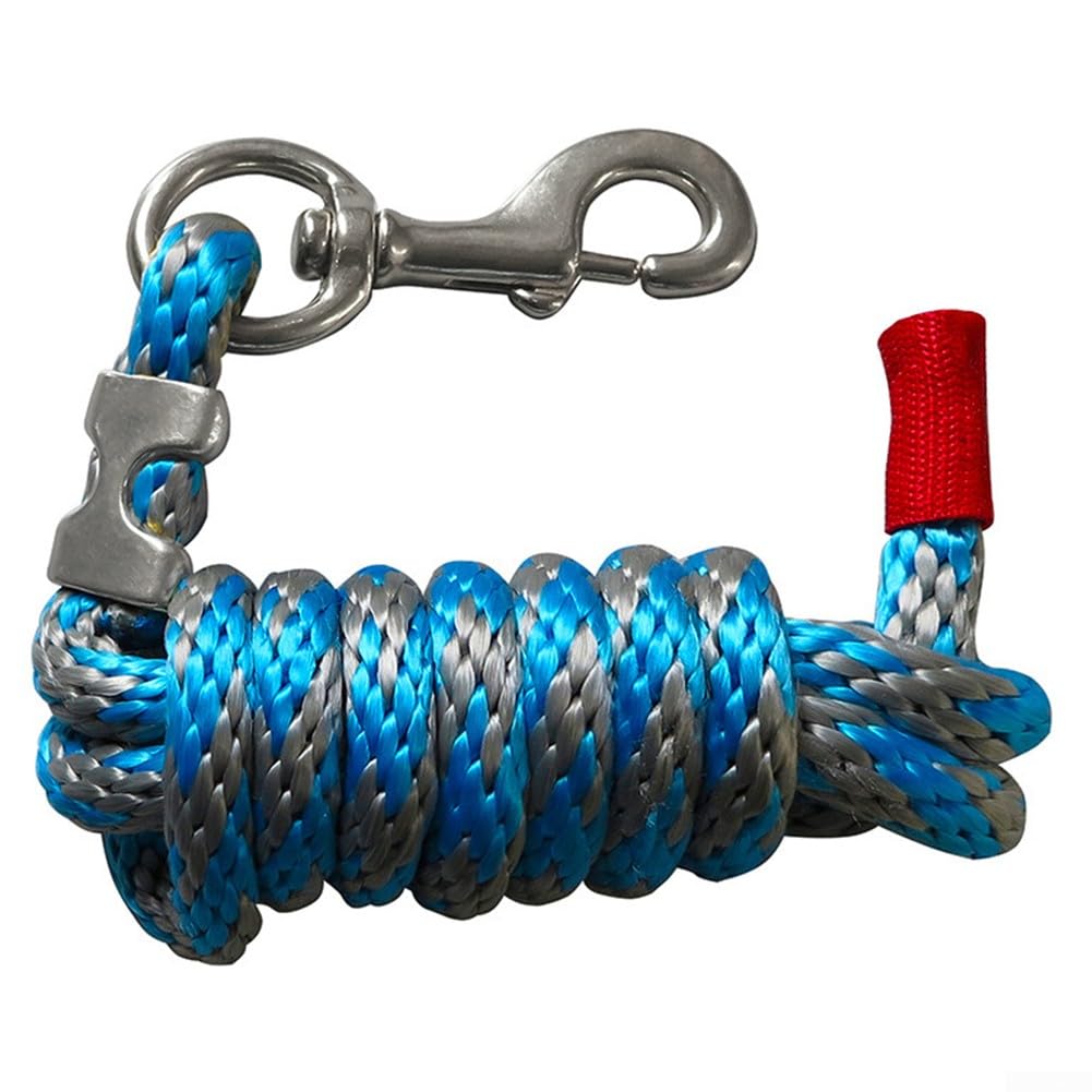 DAZZLEEX Laisse de Cheval en Nylon de 4 m avec Mousqueton pour Laisse de Cheval, Laisse de Chien, Laisse d'animaux domestiques et Plus pour Encore (Gris Bleu)