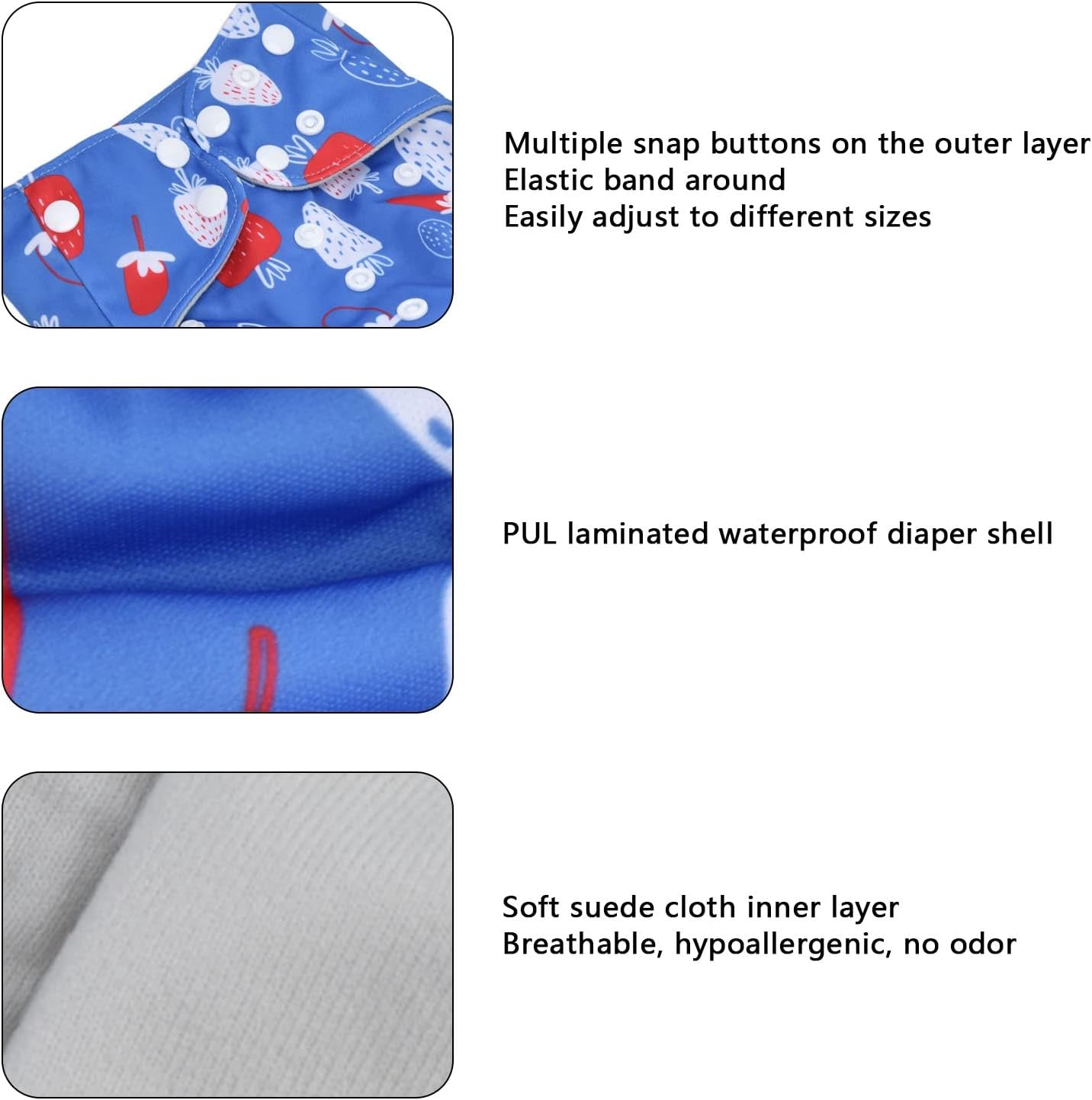 ベビーウォッシャブルおむつ 幼児用ポケット布おむつ速乾性 Es074 1301