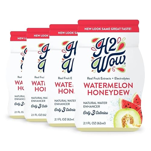 h2wow Enhancer gotas de agua Extractos Naturales Orgánica de Frutas RealUn toque de Orgánica Steviahace 768oz de Delicious Melón honeydew Flavored