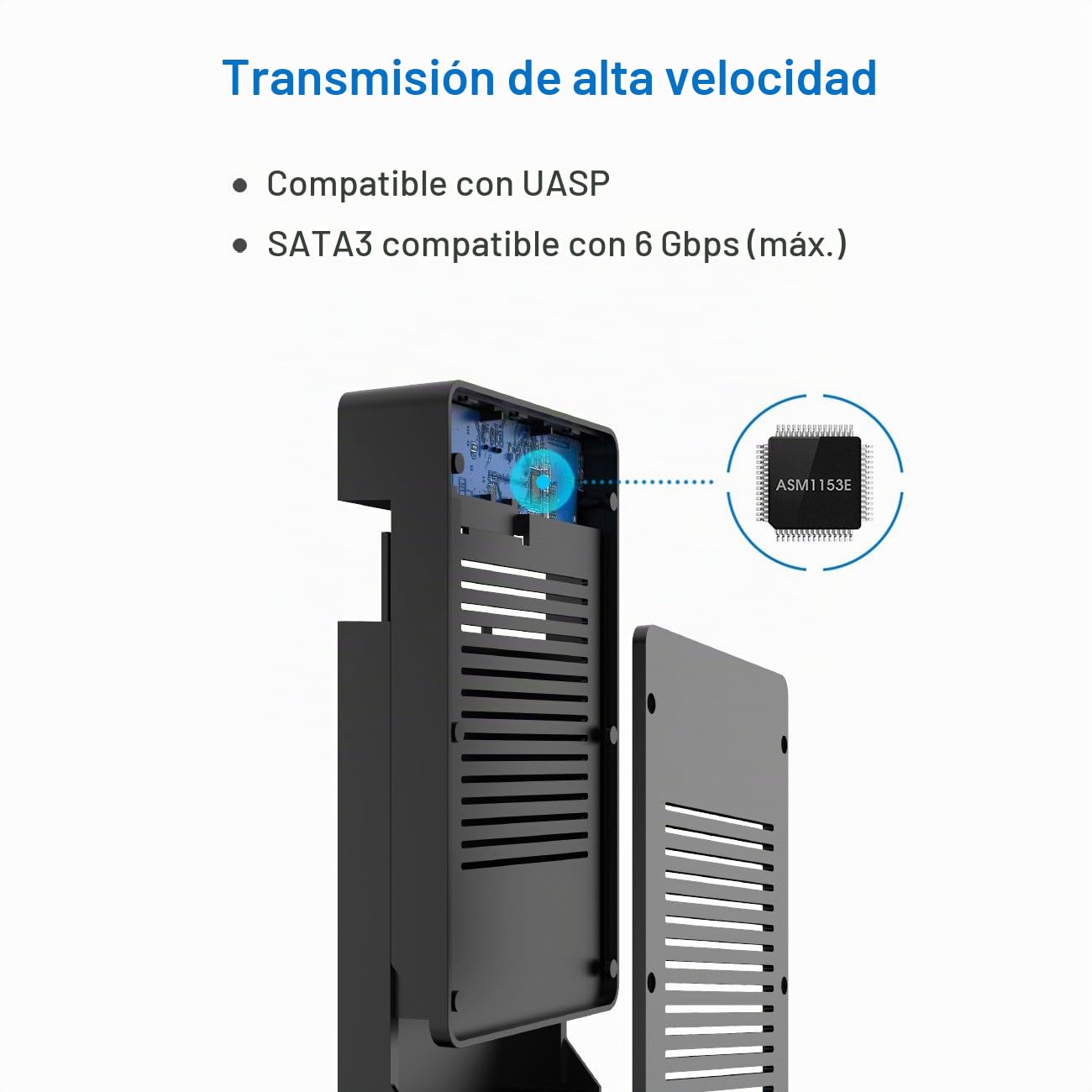 Inateck Caja Disco Duro 3.5 USB 3.0",Carcasa Disco Duro USB 3.0 a SATA Caja para 2.5"/3.5" HDD SSD, Soporta UASP con 12V/2A Adaptador Corriente Herramienta Libre