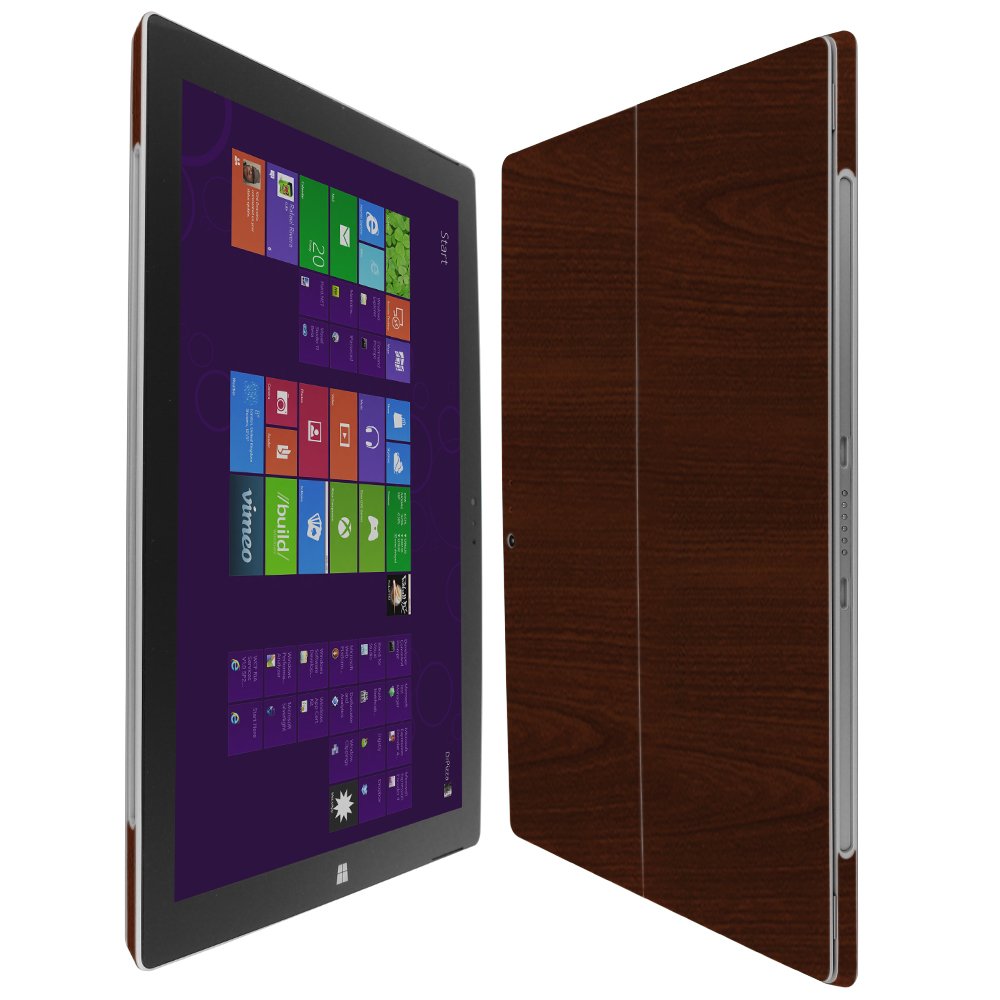 Skinomi Dark Wood Full Body Skin Compatible with Microsoft Surface Pro 3 (Full Coverage) TechSkin with Anti-Bubble Clear Film Screen Protector