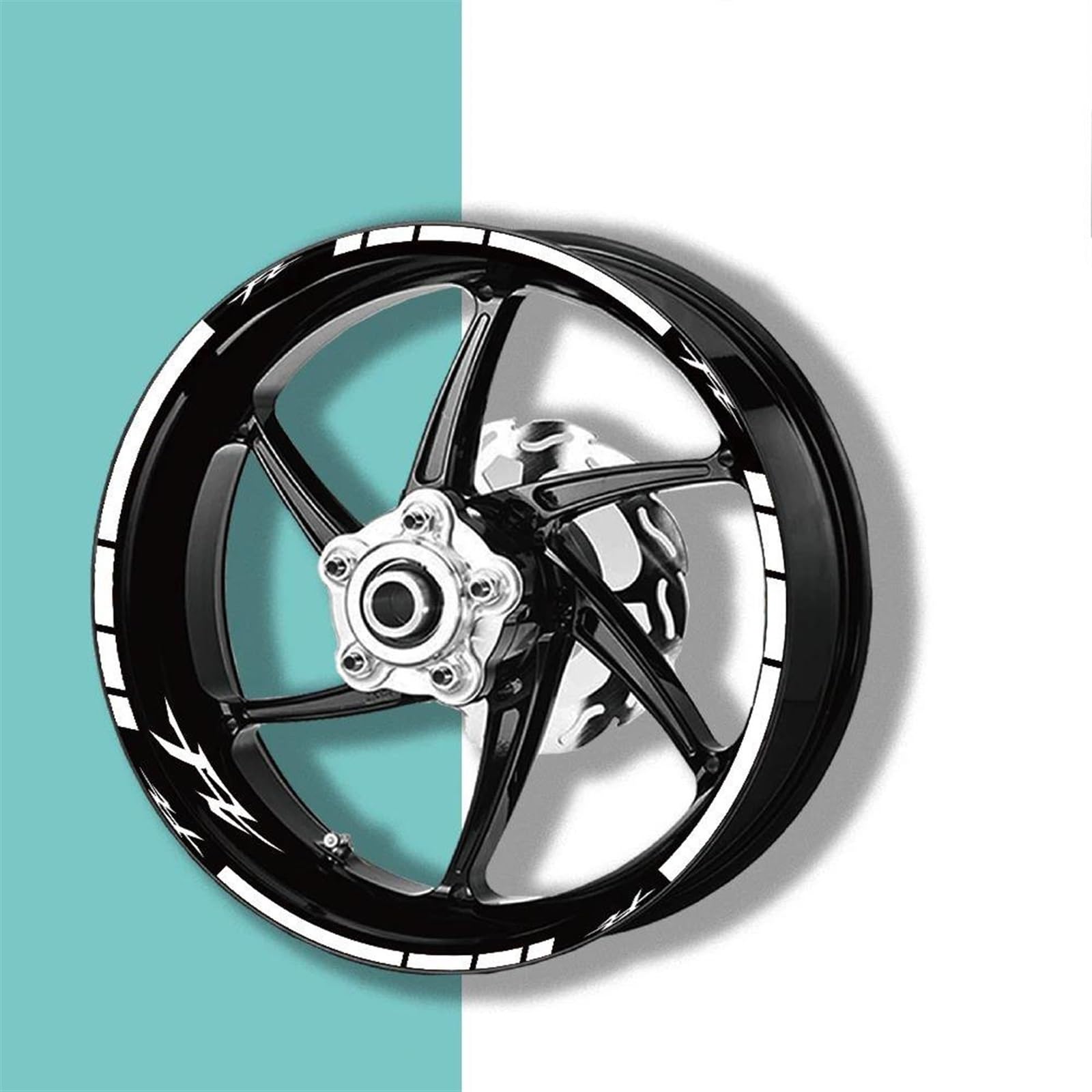 Reflektierende Motorradzubehör-Radaufkleber, wasserdichte Nabenaufkleber, Felgenstreifenband Für Yamaha FZ Fz(Style 3)
