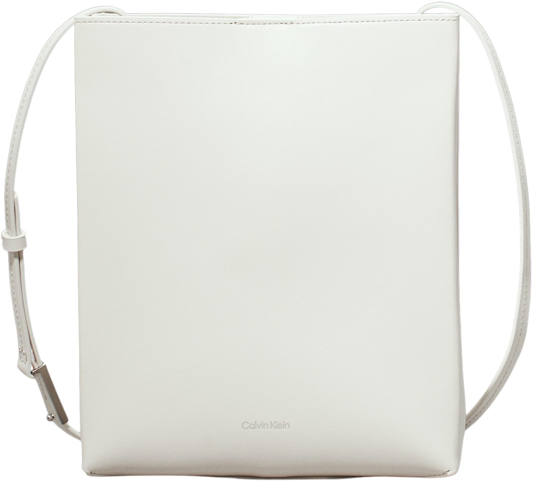 Calvin Klein Women’s Leather Crossbody Bag, White (Antique White), One Size