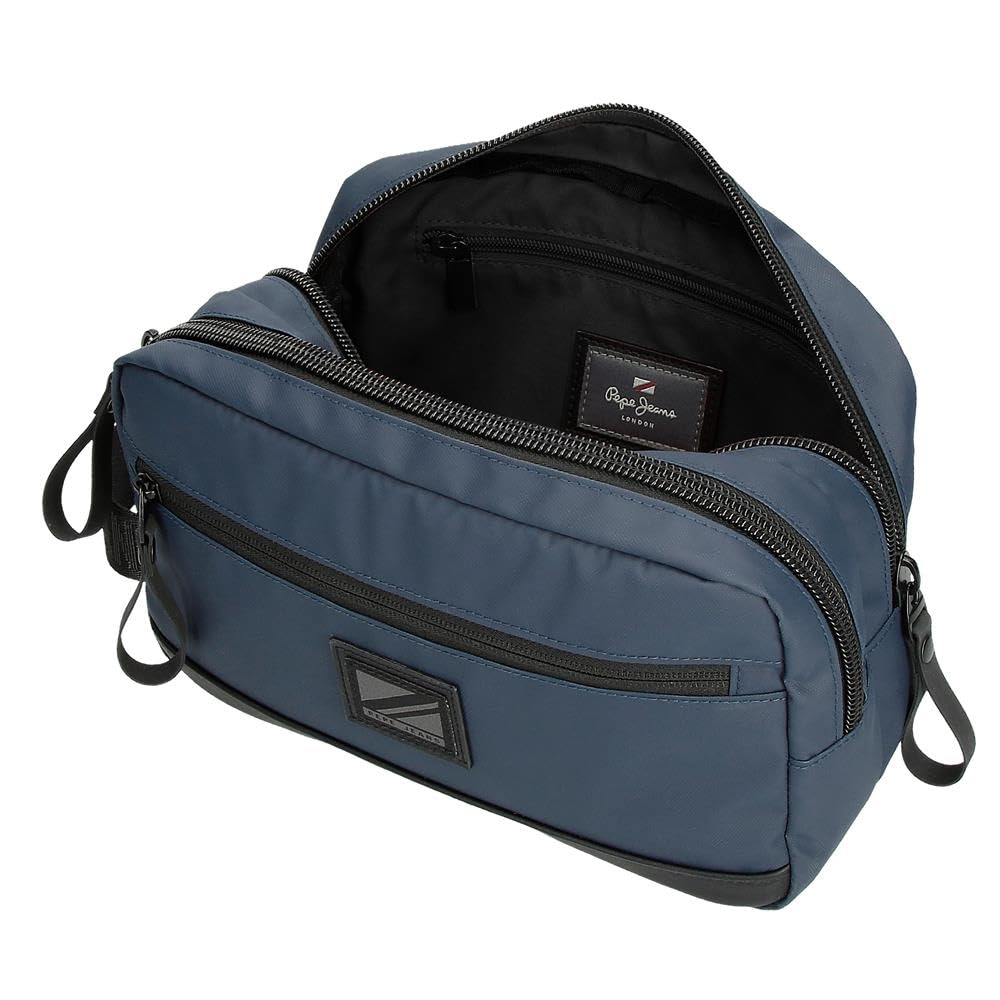 Pepe Jeans Hoxton Trousse de toilette Deux compartiments Bleu 26 x 16 x 12 cm Polyester, bleu, Talla única, Trousse à deux compartiments