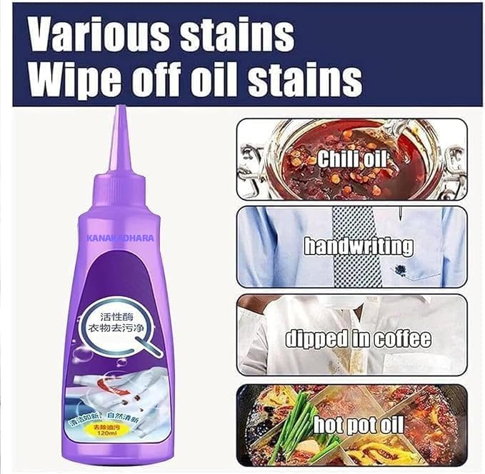 KANAKADHARA All Color Stain Remover for Clothes | Multi-Purpose Roll Bead Fabric Clothes Stain Remover for Cotton, Linen, Polyester, Blended Fabric, Denim, Down, Jacket, Strip (120Ml, PACK OF 1) 2