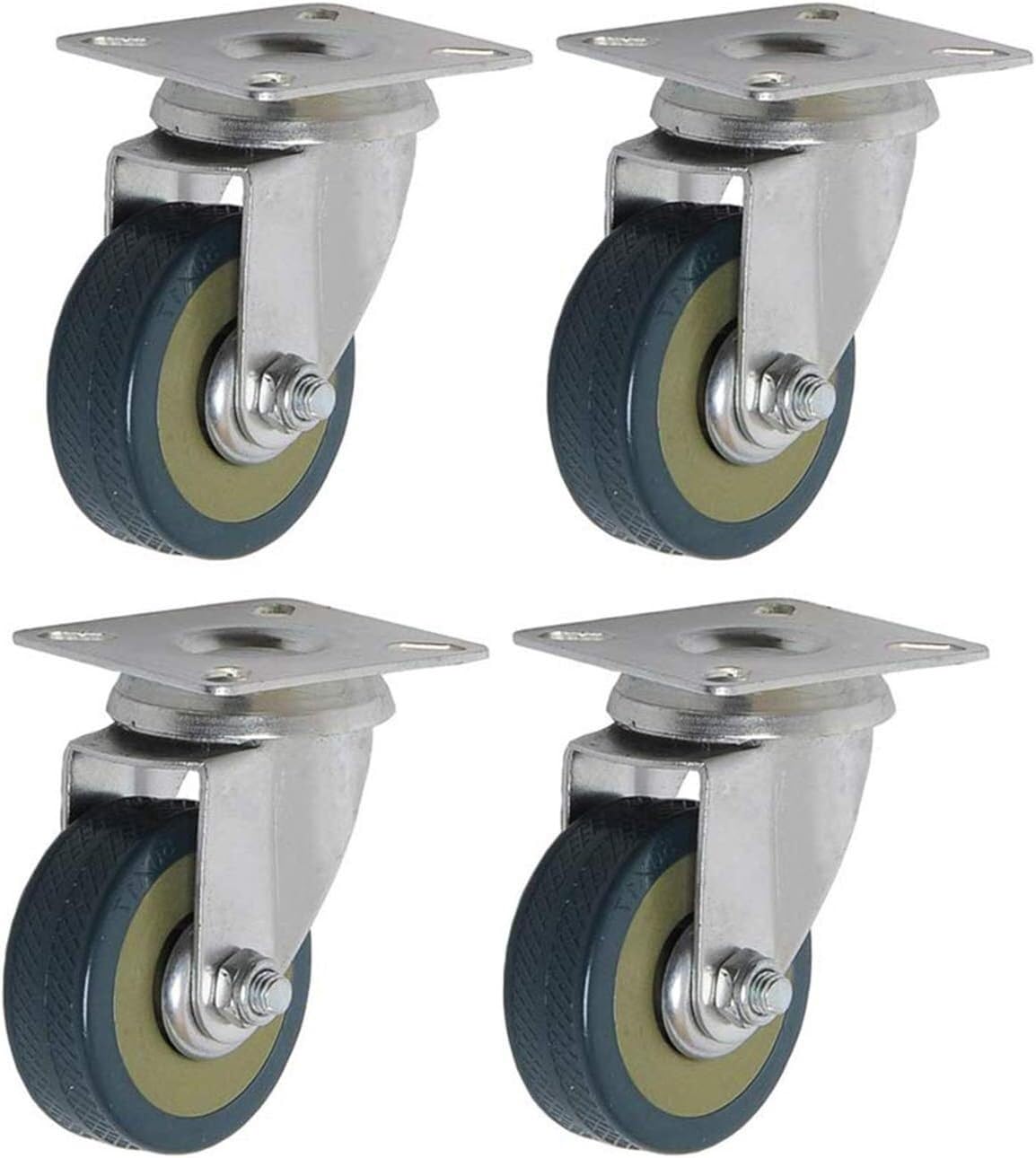 OJHFJMGH Casters, Casters,Heavy Duty 100Mm Rubber Swivel Trolley Furniture Workbench Garage