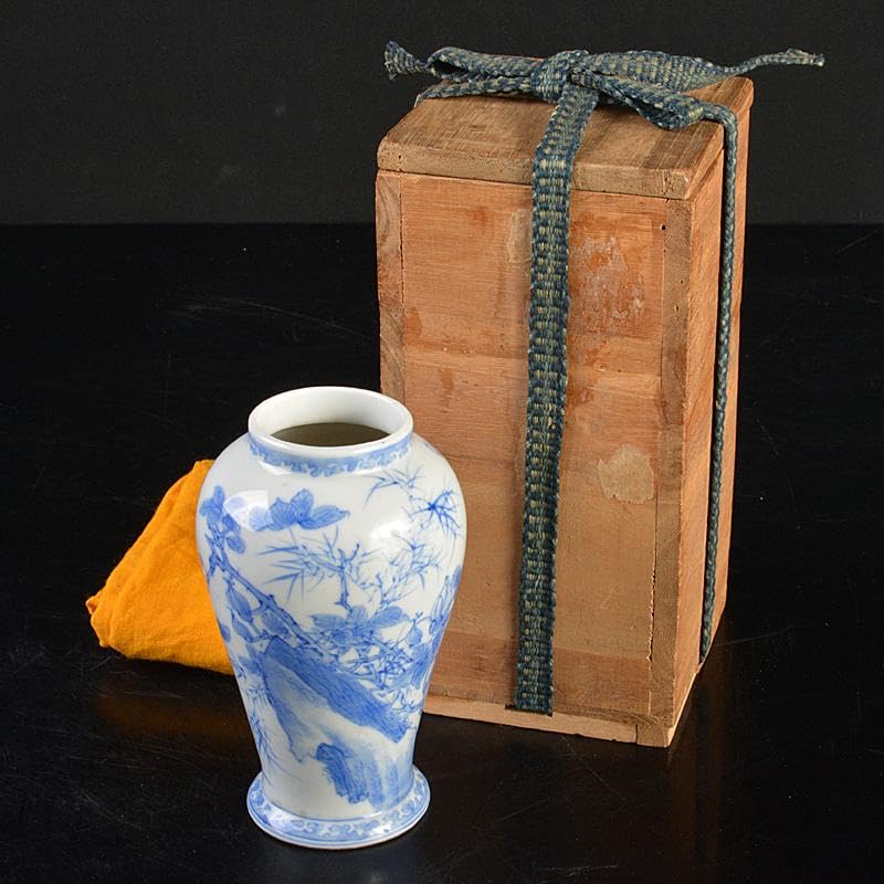 会津本郷焼　白鳳堂　富三製　草花文瓶　時代箱付　M　R7400 Amazon.co.jp: 会津本郷焼 白鳳堂 富三製 草花文瓶 時代箱付 M