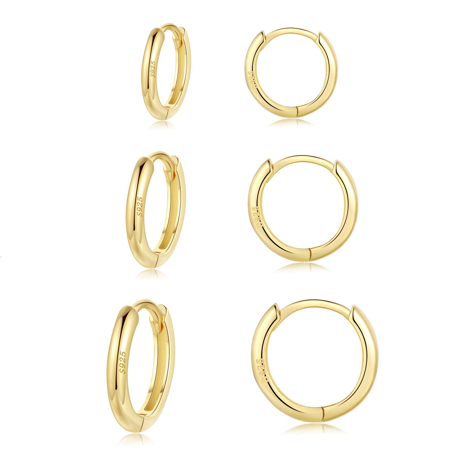 Dainty Silver Hoop Earrings For Women - 925 Sterling Silver Plated Huggie Hoops Hypoallergenic