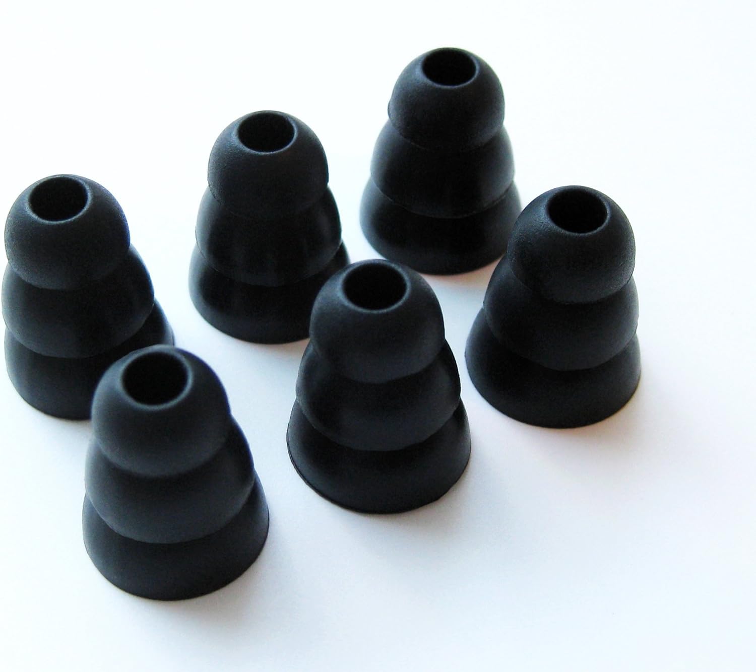 6pcs Eartips Compatible with Raycon Everyday and Fitness Wireless Earphones - Large Black Soft Triple Flange Replacement Earbuds