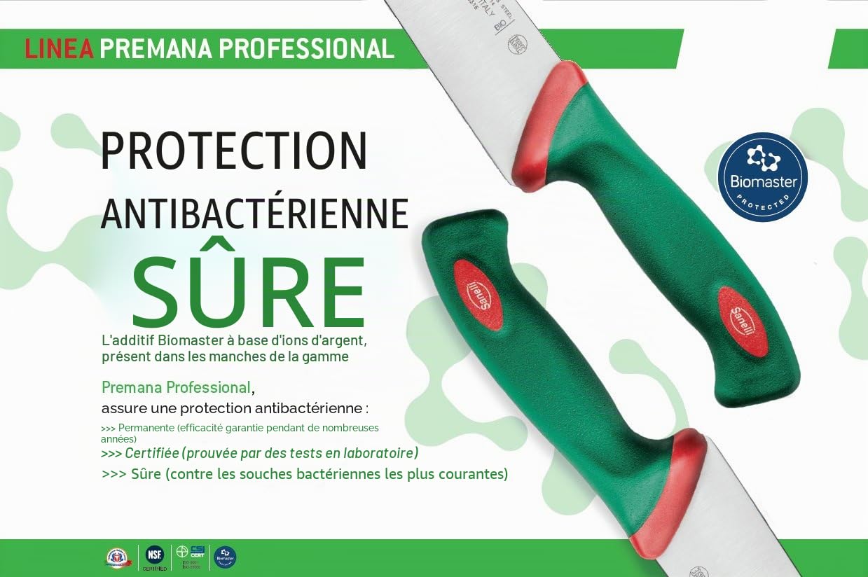 Sanelli Ligne Premana Professional,Set Professionnel 2 pcs:,Acier Inoxydable,Vert et Rouge,39.0x13.0x3.0 cm