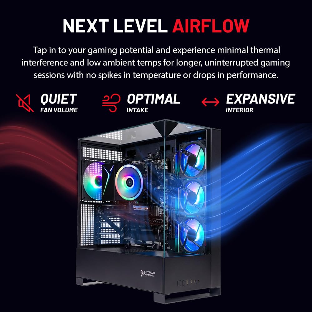 Skytech Gaming Shadow 5 Gaming PC, AMD Ryzen 7 7700 3.8GHz, NVIDIA RTX 5070 12GB VRAM, 1TB Gen4 NVMe SSD, 32GB DDR5 RAM 6000, 750W Gold PSU, WI-FI 5, Windows 11, Desktop