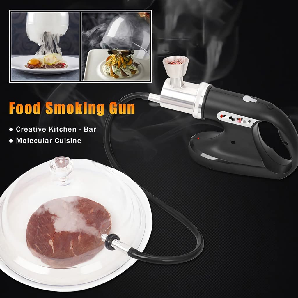 Affumicatore Portatile per Alimenti, Kit Premium-8 Pezzi, affumicatore Perfetto per Bevande Come Cocktail e Whisky, affumicatura Fredda per Cibo e Bevande - Regalo per Uomo