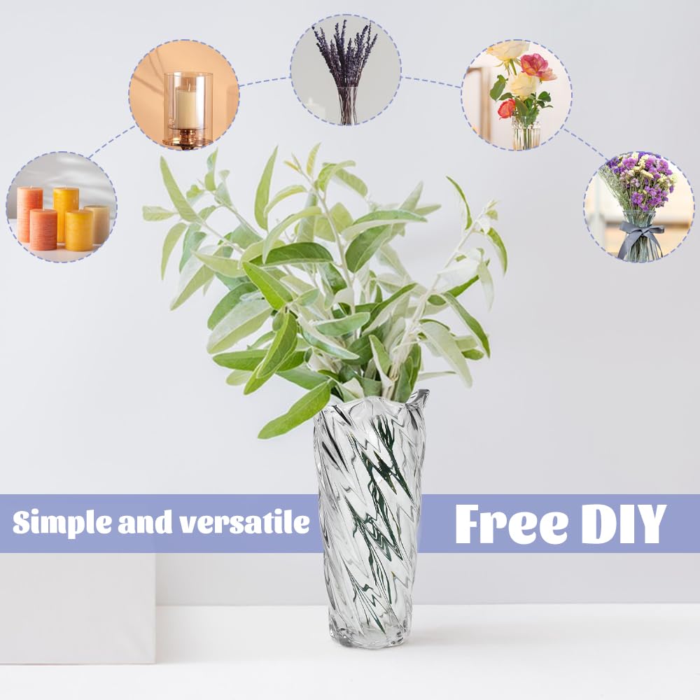 Vaso In Vetro Kurtzy 29cm - Design Moderno, Cilindrico, Per Fiori Freschi O Decorativi - Foto 13