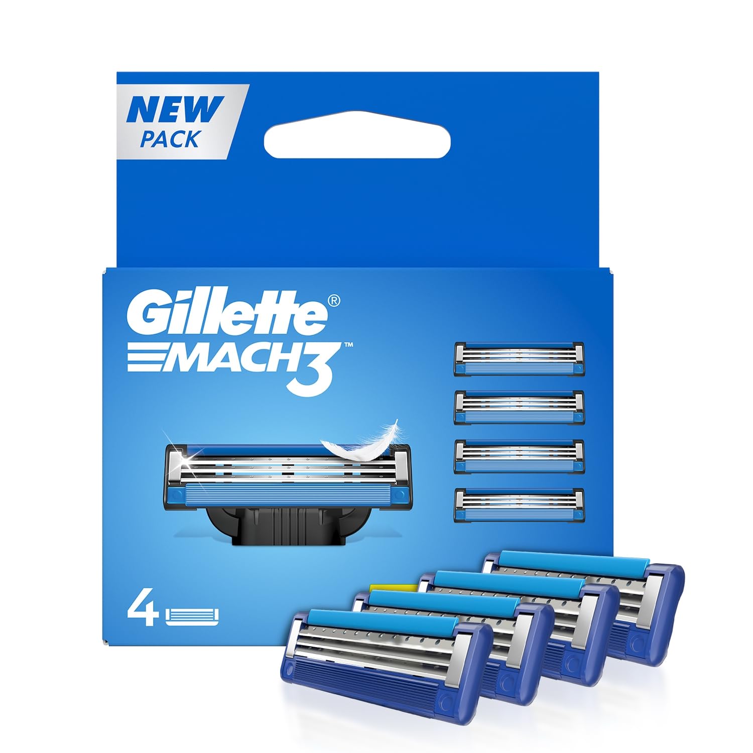 Gillette Mach 3 Manual Shaving Razor Blades - 4s Pack (Cartridge)