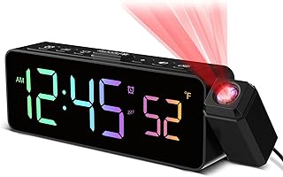 Netzu Projection Alarm Clock for Bedroom Ceiling, Small C...